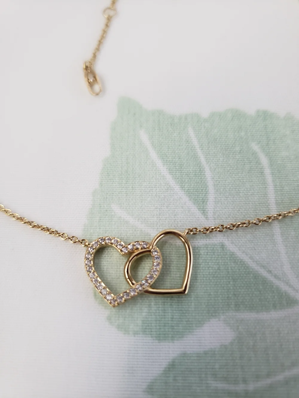 Gold Double Heart Pendant Necklace - Elegant Women’s Jewelry